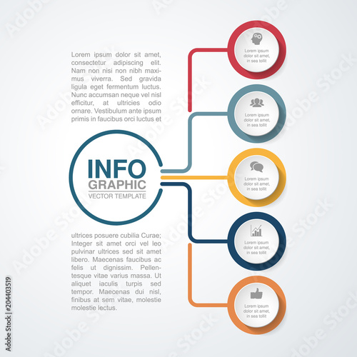 Vector infographic template for diagram, graph, presentation, chart, business concept with 5 options.