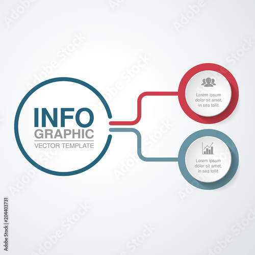 Vector infographic template for diagram, graph, presentation, chart, business concept with 2 options.