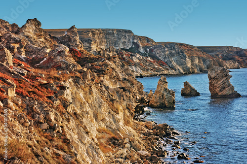 Amazing landscape with sea and rocks Crimea