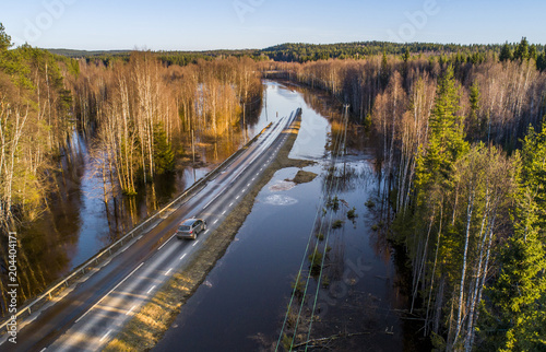 Flooded road aerial view © RobertNyholm