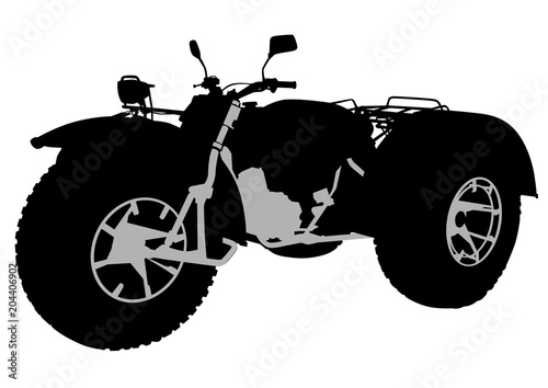 Old big bike on white background