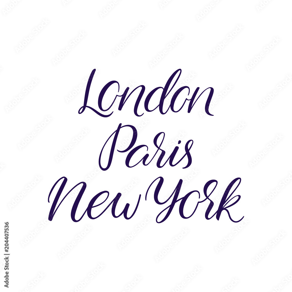 set of calligraphy towns set of calligraphy towns