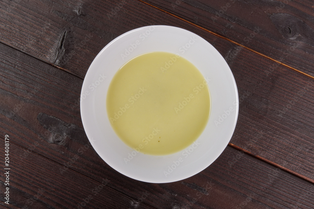 Healthy spinach soup on a table Healthy spinach soup on a table