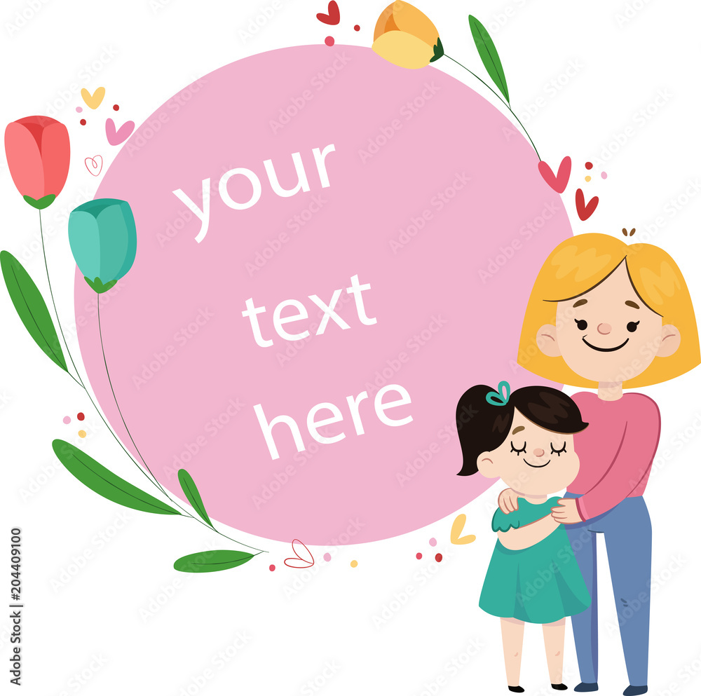 Lovely mother day background flat design floral frame Lovely mother day background flat design floral frame