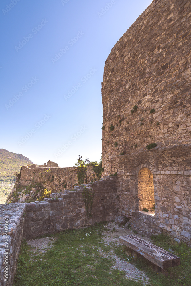Massive walls of the ruins in Stari Bar