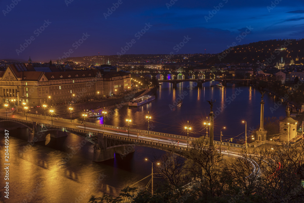 Panoramic view to Prague Czech Republic 

