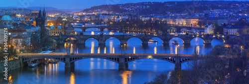 Canvas Print Panoramic view to Prague Czech Republic