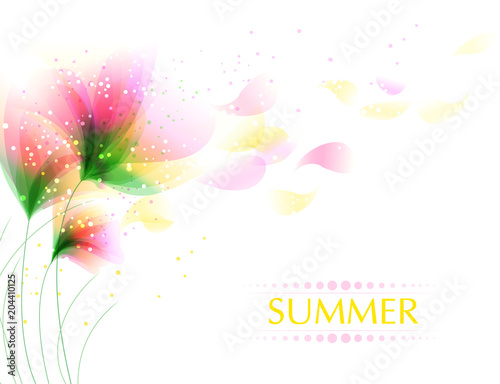 Summer flowers in the wind