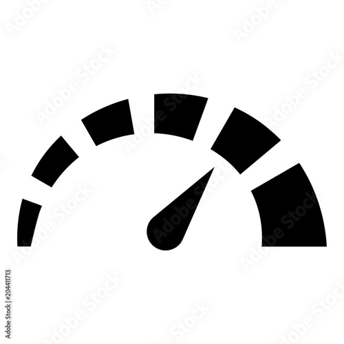 Speedometer icon black color illustration flat style simple image
