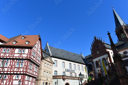 Stiftsplatz mit der Stiftskirche St. Peter und Alexander in Aschaffenburg  photo