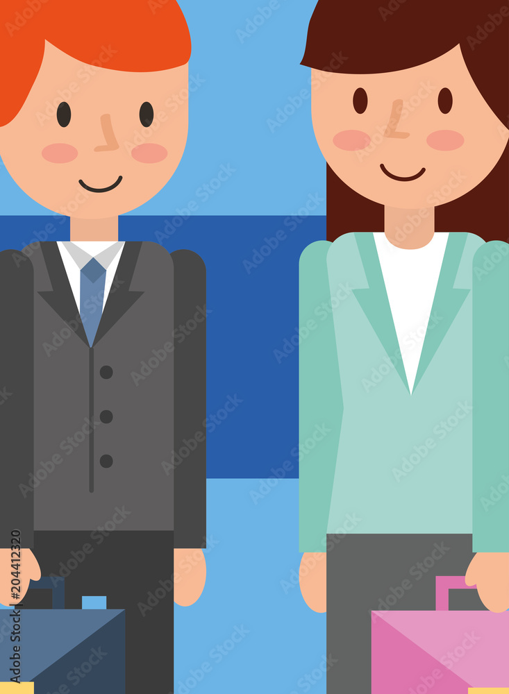 Fototapeta premium business people group avatars characters vector illustration