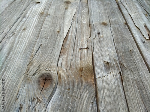 Old wooden planks in perspective. Wooden table. Background for advertisting.