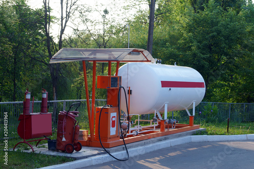Liquid propane gas station at morning.