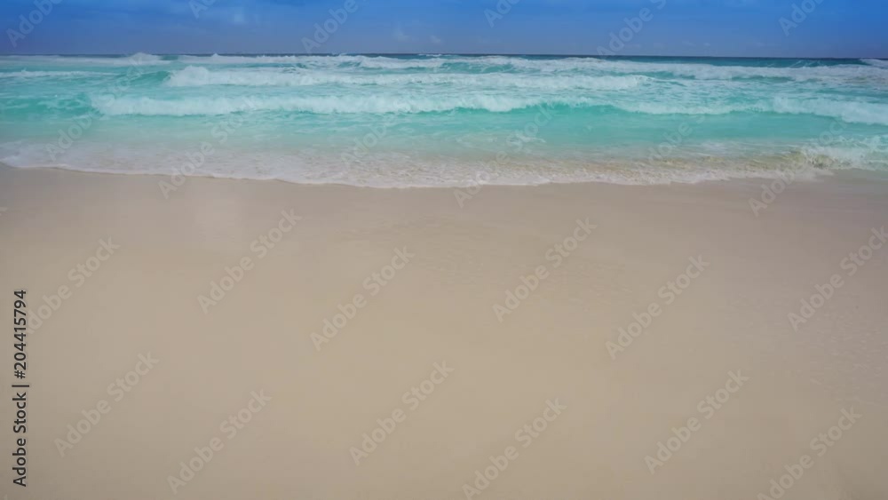 Tropical beach in Caribbean sea turquoise aqua