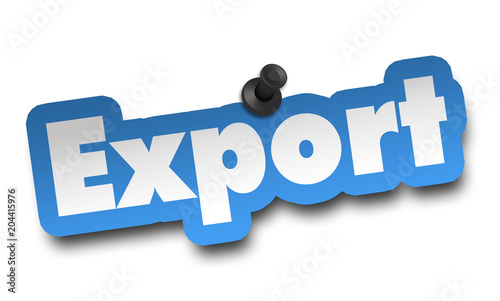 export concept 3d illustration isolated