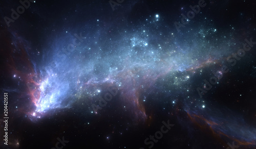Fototapeta Naklejka Na Ścianę i Meble -  Space background with planetary nebula and stars