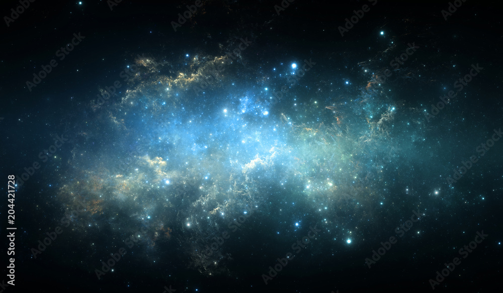 Space background with planetary nebula and stars