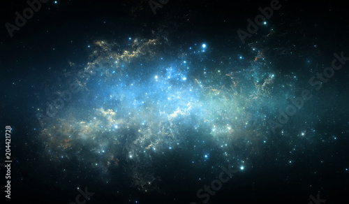 Space background with planetary nebula and stars