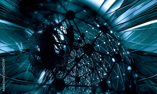 Fotografie 3D rendering of abstract technology background