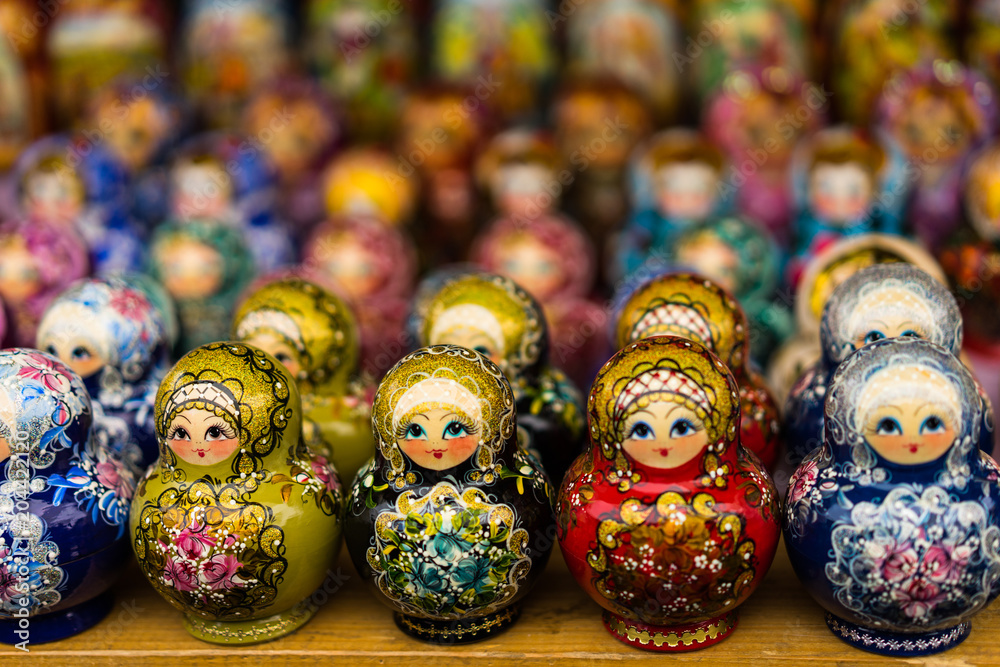 Fototapeta premium Matryoshka doll, Russian souvenir souvenirs