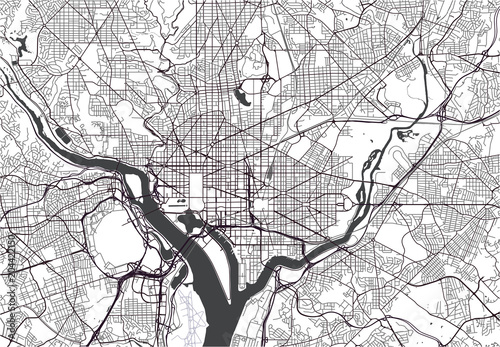 vector map of the city of Washington D.C., USA