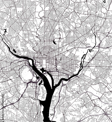 vector map of the city of Washington D.C., USA