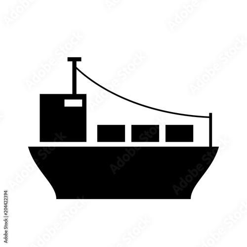 Ship silhouette vector icon