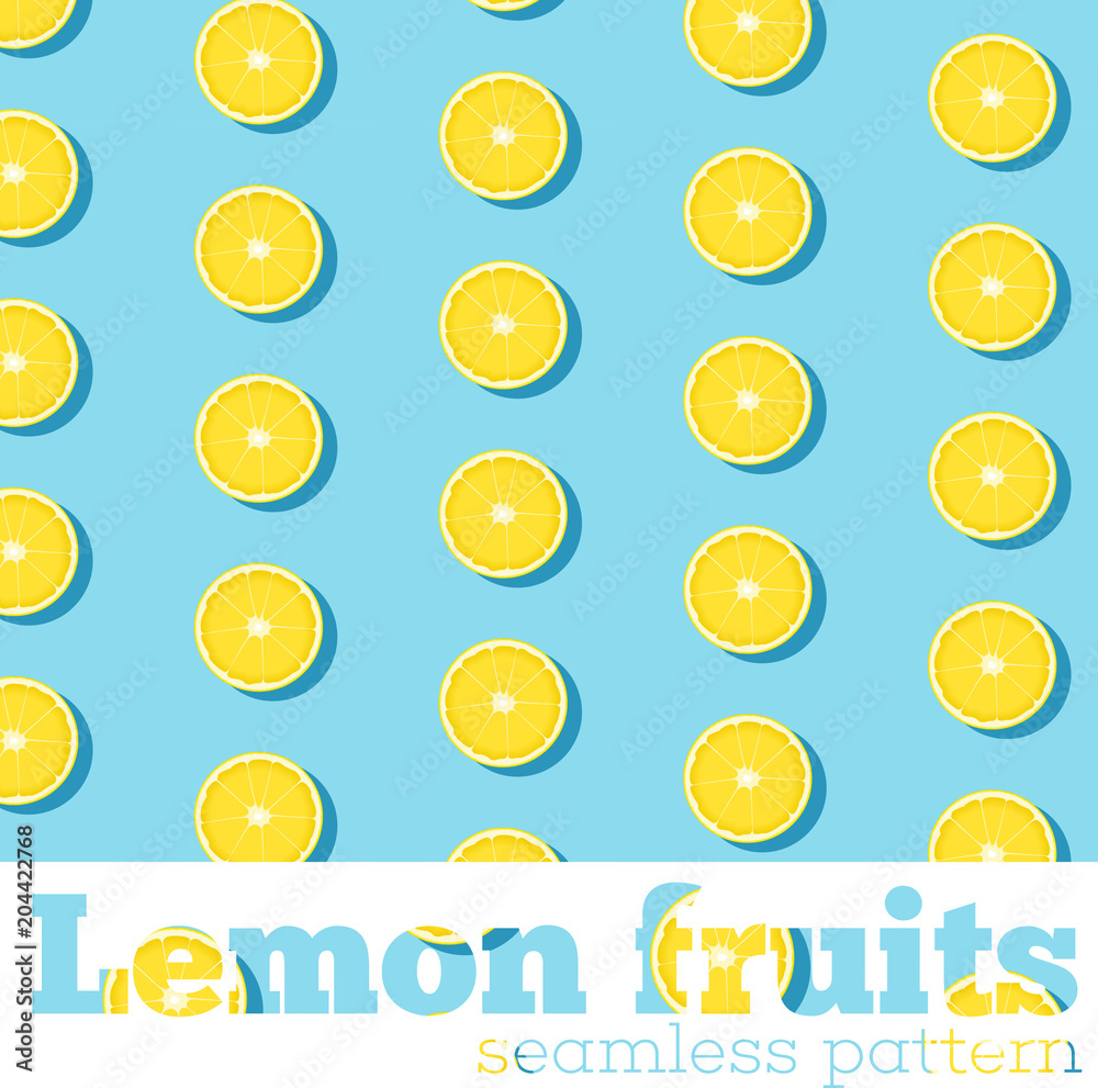 Seamless pattern with fresh lemons