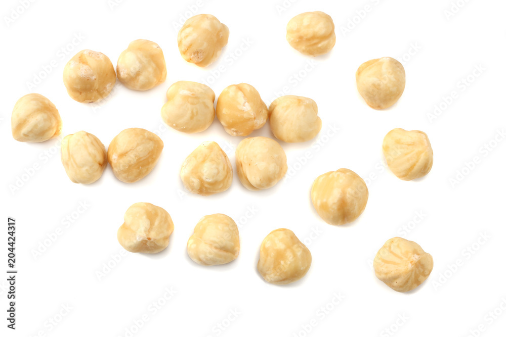 hazelnuts isolated on a white background. macro hazelnuts isolated on a white background. macro