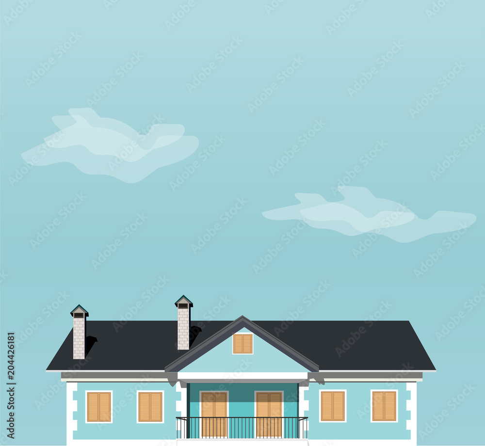 blue house against the sky blue house against the sky