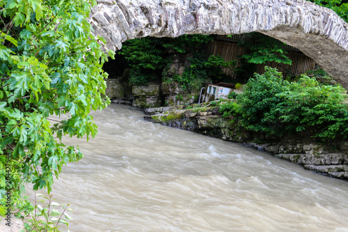 Fototapeta Naklejka Na Ścianę i Meble -  Arch bridge of queen Tamara across Adzhariszkhali river in Adjara