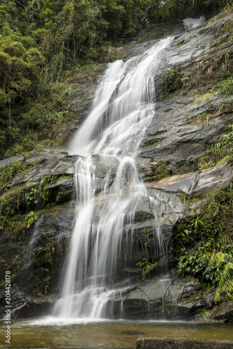Fototapeta Naklejka Na Ścianę i Meble -  Rio De Janeiro Brazil Waterfall in Tijuca Forest