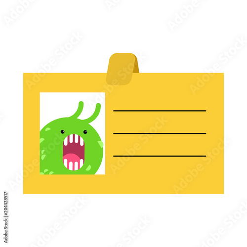 Badge office plankton slug. Business cartoon style template. Vector illustration