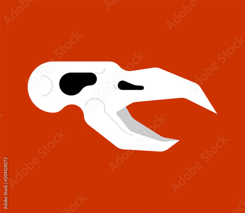 Bird skull. head of crow skeleton. Vector illustration