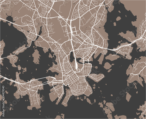 vector map of the city of Helsinki, Finland