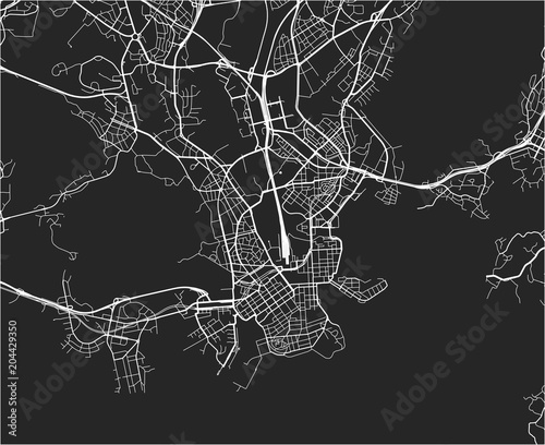 vector map of the city of Helsinki, Finland