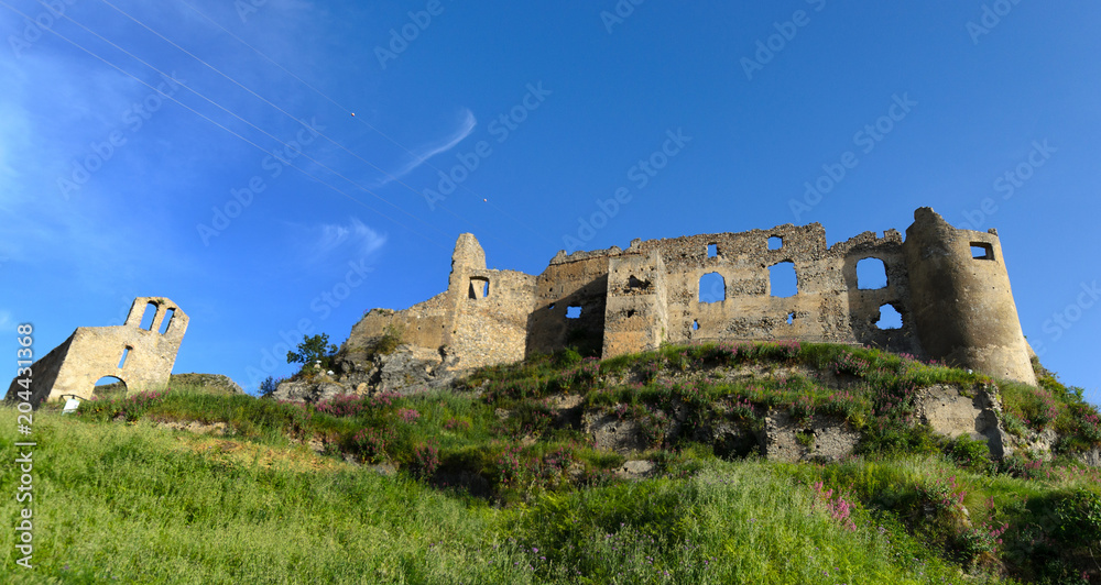 The ruins of the fortress in southern Italy, in the picturesque town of Santa Maria del Cedro, the region of Calabria.
