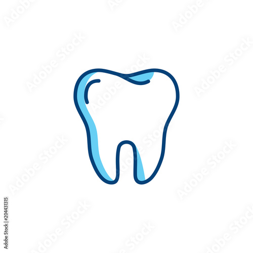 Tooth icon. Dentist colorful logo, Dental care or Dental clinic line icon. Vector flat illustration