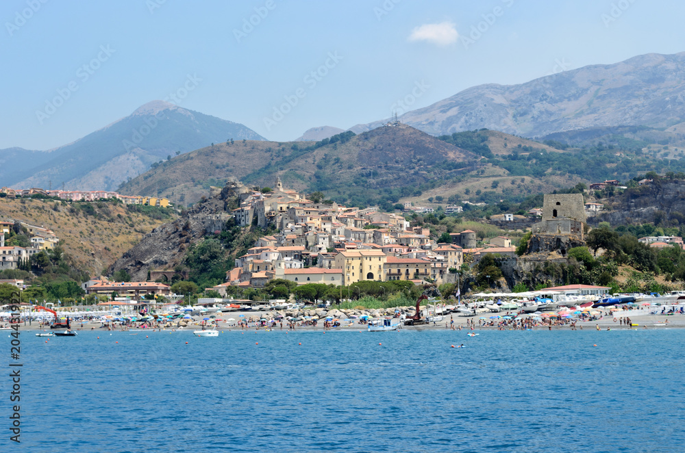 panoramic view of the city of Scalea, Calabria, south of Italy