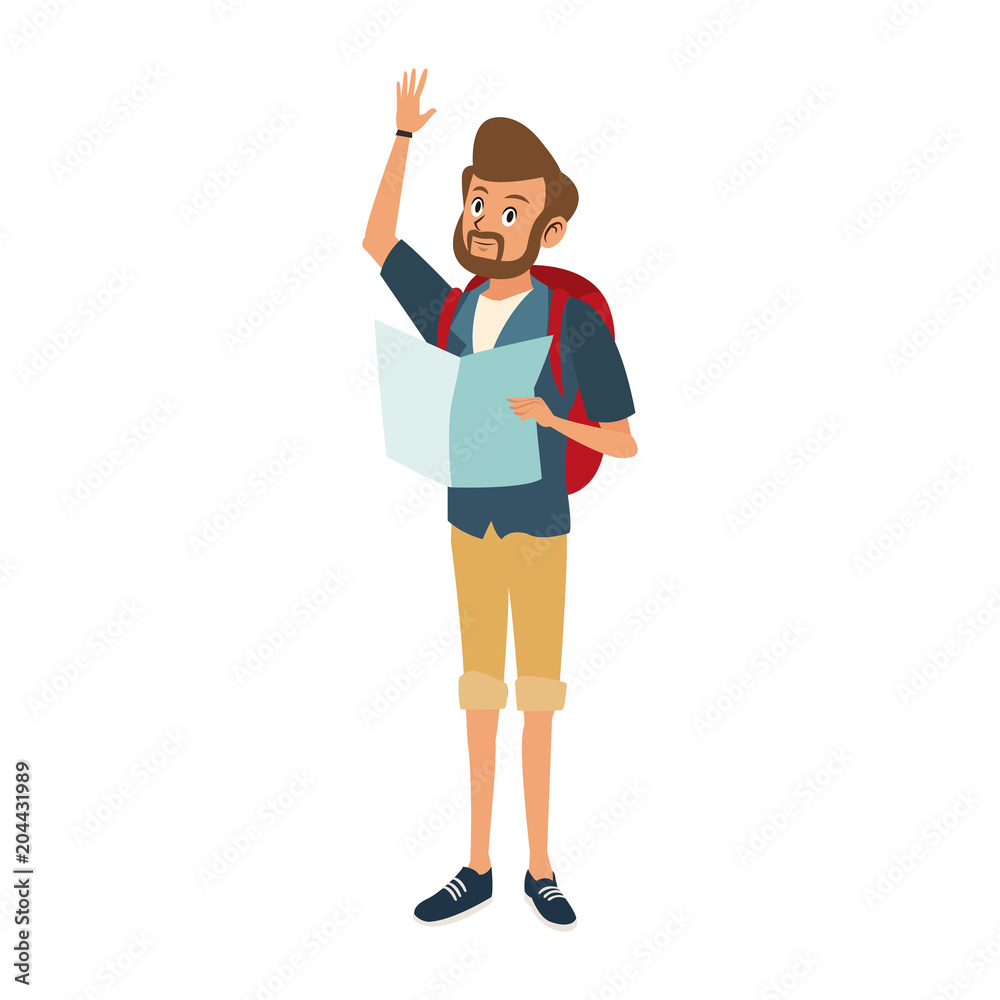 Male tourist cartoon vector illustration graphic design Male tourist cartoon vector illustration graphic design