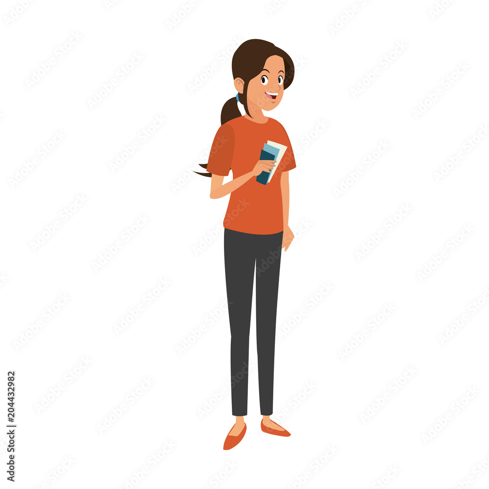 Woman tourist cartoon vector illustration graphic design Woman tourist cartoon vector illustration graphic design