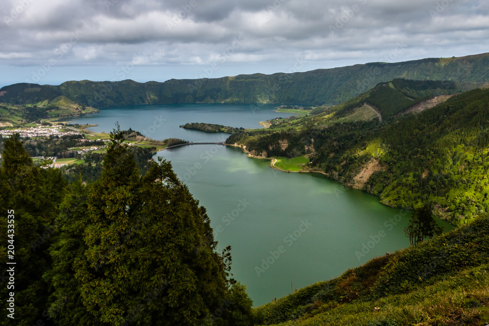 The astonishing Lagoon of the Seven Cities (Lagoa das 7 cidades), in Sao Miguel Azores,Portugal