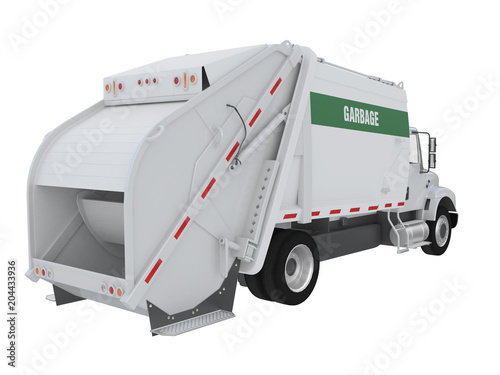 Wallpaper Mural garbage truck front or side view isolated on a white background 3d rendering Torontodigital.ca