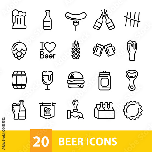 beer vector icons collection
