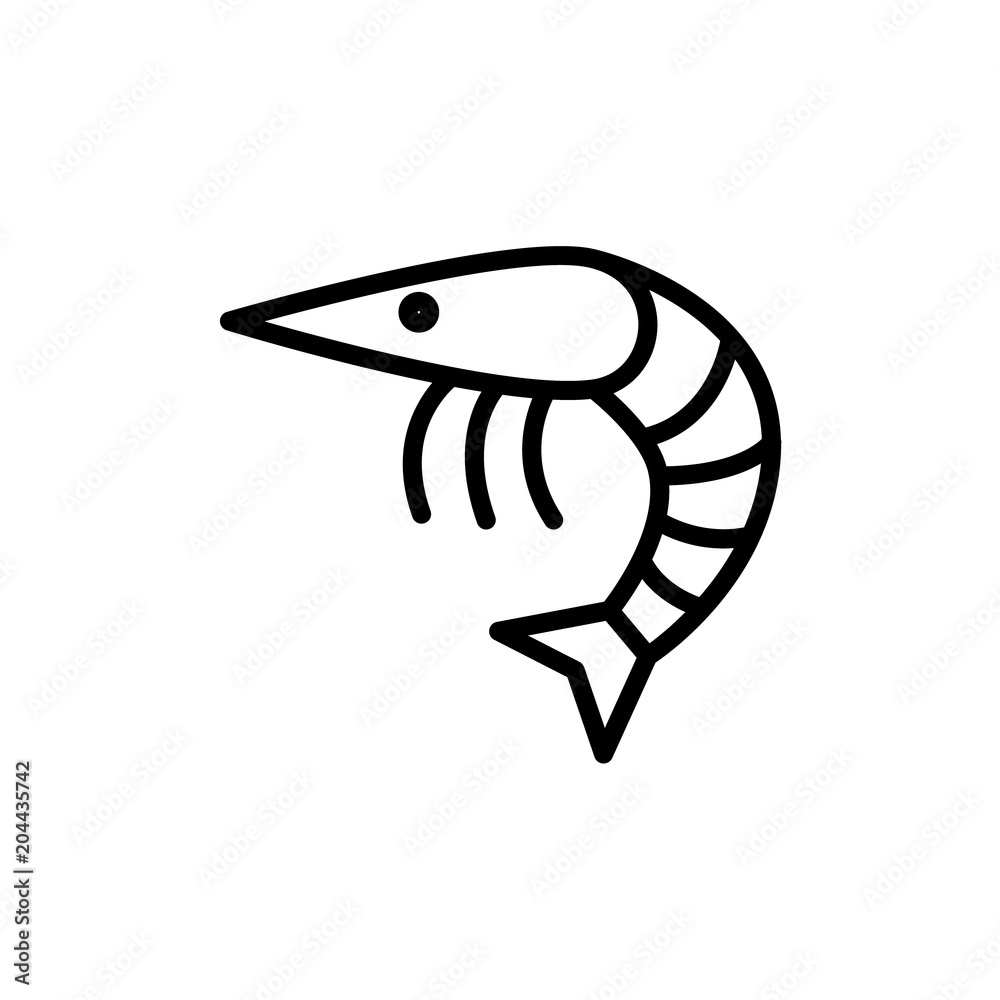 Fototapeta premium shrimp line vector icon