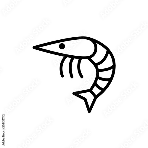 shrimp line vector icon