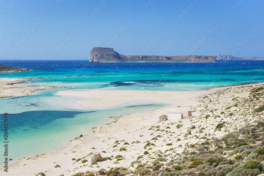 Beautiful seascape is the famous Balos beach on the island of Crete, Greece. Beautiful seascape is the famous Balos beach on the island of Crete, Greece.