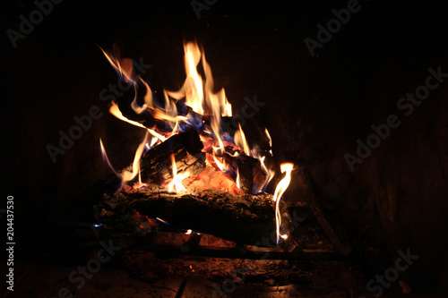 Cozy fire in Fireplace