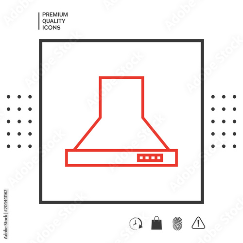 Kitchen hood linear icon