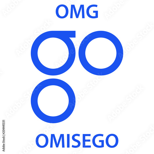 OmiseGo cryptocurrency blockchain icon. Virtual electronic, internet money or cryptocoin symbol, logo